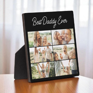Best Daddy Ever Father's Day Chic 6 Photo Collage Plaque