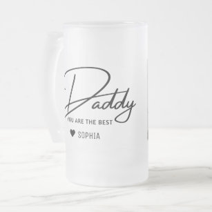 Best Daddy Ever Father's Day Photo Personalised Frosted Glass Beer Mug