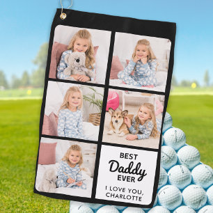 Best DADDY Ever - Golfer - Personalised 5 Photo Golf Towel
