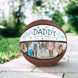 Best Daddy Ever   Hand Lettered Photo Collage Mini Basketball