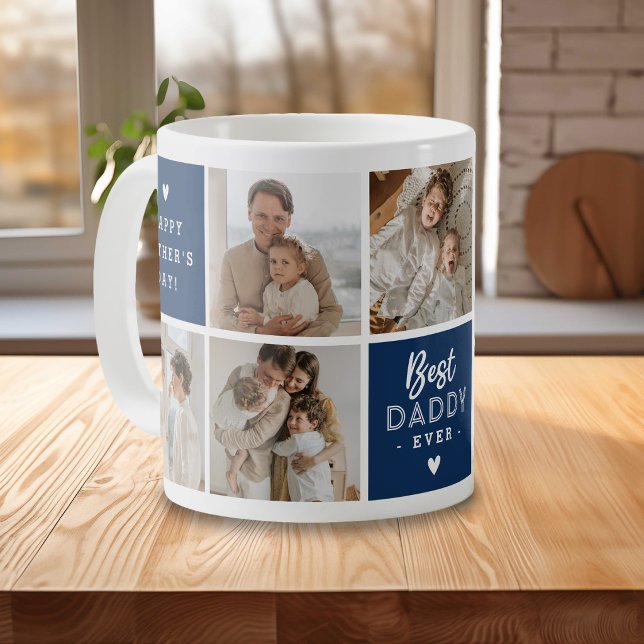 'Best Daddy Ever' Message Custom 7 Photo Collage Coffee Mug (Creator Uploaded)