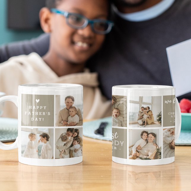 'Best Daddy Ever' Message Custom 7 Photo Collage Coffee Mug (Creator Uploaded)