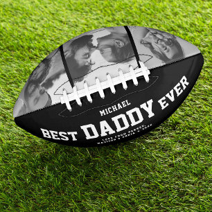 BEST DADDY EVER Modern Cool Black and White American Football
