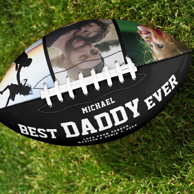 BEST DADDY EVER Modern Cool Colour Photo Collage American Football (Creator Uploaded)