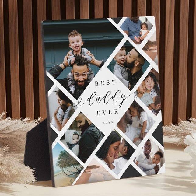 Best Daddy Ever Modern Photo Collage Gift Keepsake Plaque (Best Daddy Ever Modern Photo Collage Gift Keepsake Plaque)