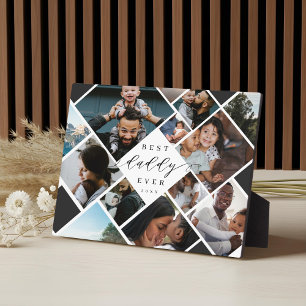 Best Daddy Ever Modern Photo Collage Gift Keepsake Plaque