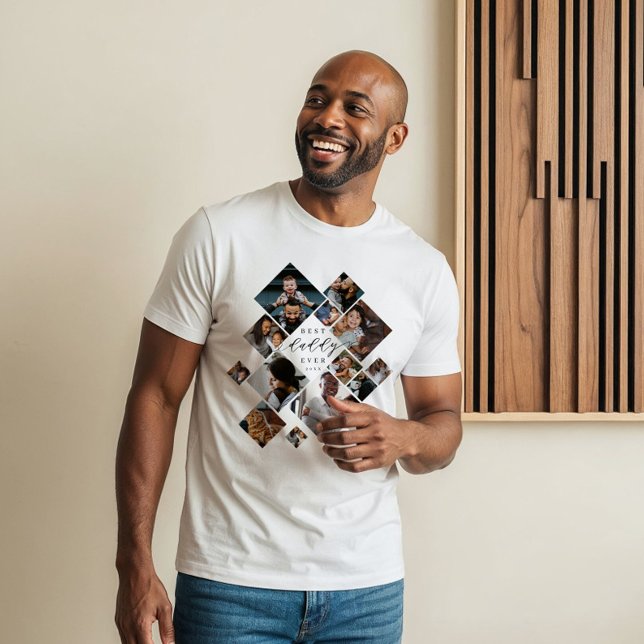 Best Daddy Ever Modern Photo Collage Personalised Tri-Blend Shirt (Best Daddy Ever Modern Photo Collage Personalized Tri-Blend Shirt)