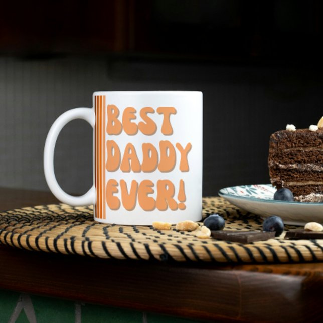 Best Daddy Ever Orange Retro Photo Mug (Creator Uploaded)