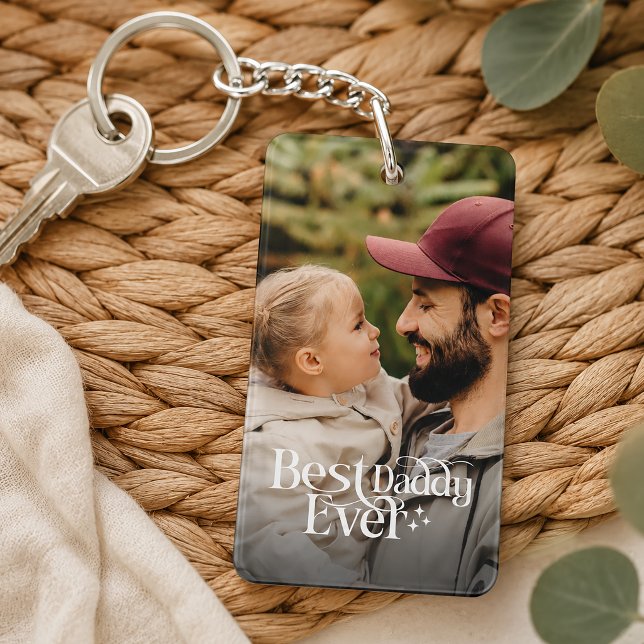 Best Daddy Ever Personalised Photo Key Ring (Creator Uploaded)
