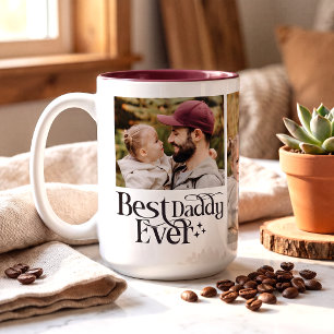 Best Daddy Ever Personalised Photo Two-Tone Coffee Mug