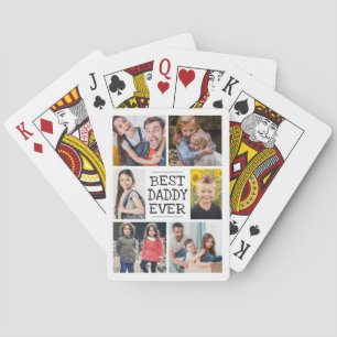 Best Daddy Ever Photo Collage Playing Cards