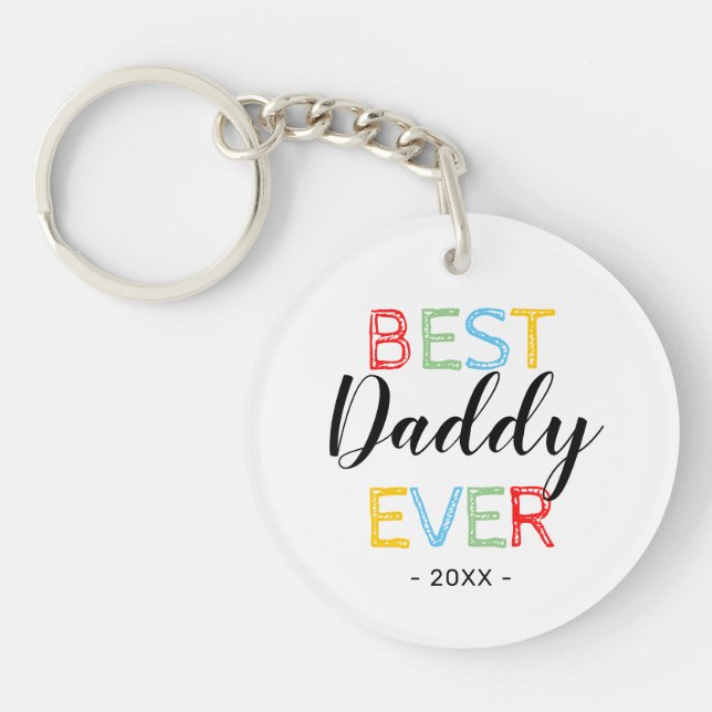 Best Daddy Ever Photo Gift Key Ring (Front)