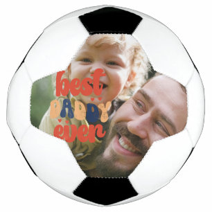 Best Daddy Ever Retro Personalised Photo Football