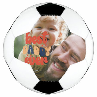 Best Daddy Ever Retro Personalised Photo Football
