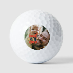 Best Daddy Ever Retro Personalised Photo    Golf Balls