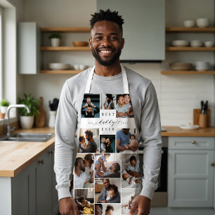 Best Daddy Ever Script Fathers Day Photo Collage Apron