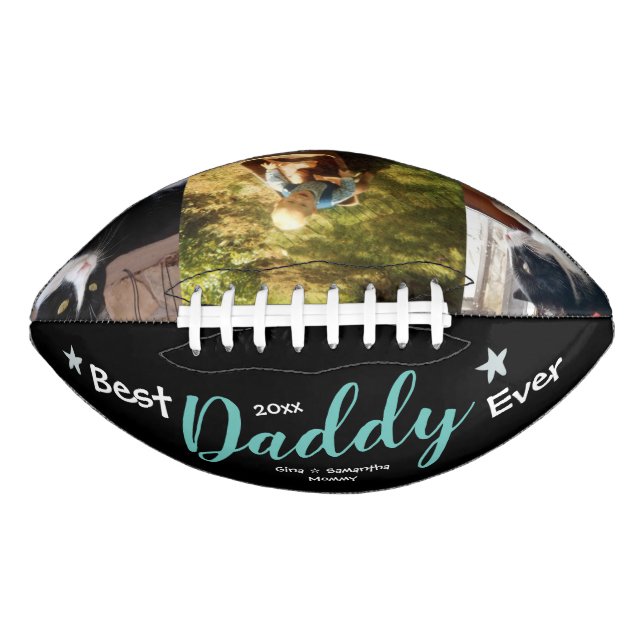 Best Daddy Ever Three Photo Football American Football (Front)
