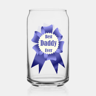 Best Daddy Ever winner award ribbon for Father Can Glass
