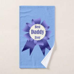 Best Daddy Ever winner award ribbon for Father Hand Towel