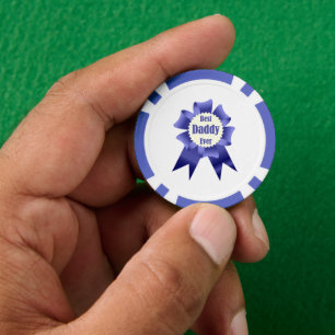 Best Daddy Ever winner award ribbon for Father Poker Chips