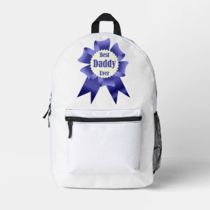 Best Daddy Ever winner award ribbon for Father Printed Backpack
