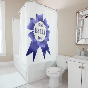 Best Daddy Ever winner award ribbon for Father Shower Curtain