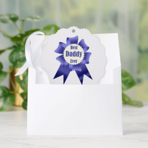 Best Daddy Ever winner award ribbon for Father Tree Decoration Card