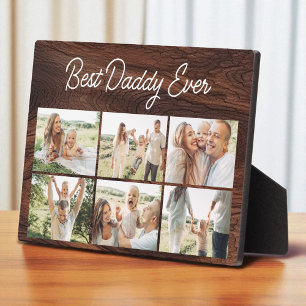 Best Daddy Ever Wood Custom 6 Photo Collage Plaque
