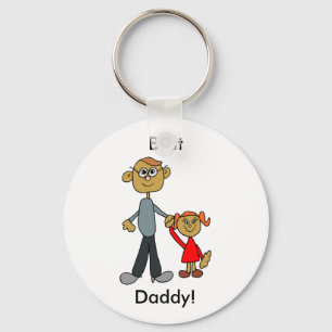 Best Daddy Father's Day Father Daughter Cartoon Key Ring
