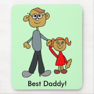 Best Daddy Father's Day Father Daughter Cartoon Mouse Mat