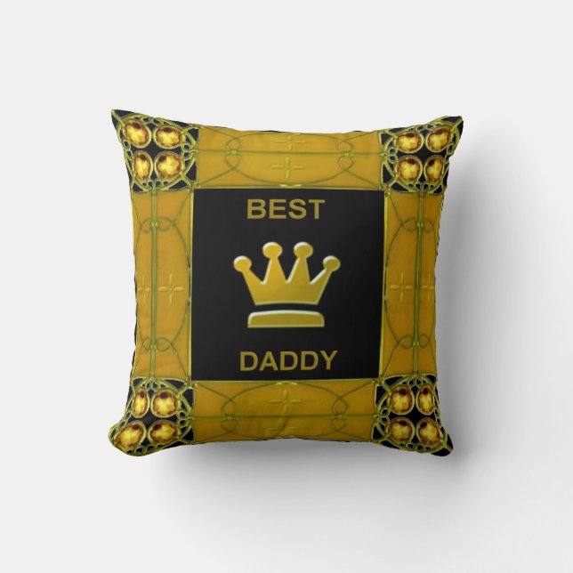Best Daddy Golden Crown Cushion (Front)