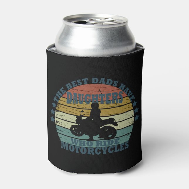 best dads daughter ride motorcycle can cooler (Can Front)