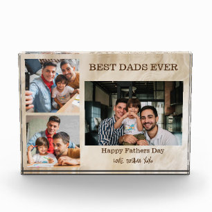 Best Dads Ever 3 Photo Fathers Day Gift  Block