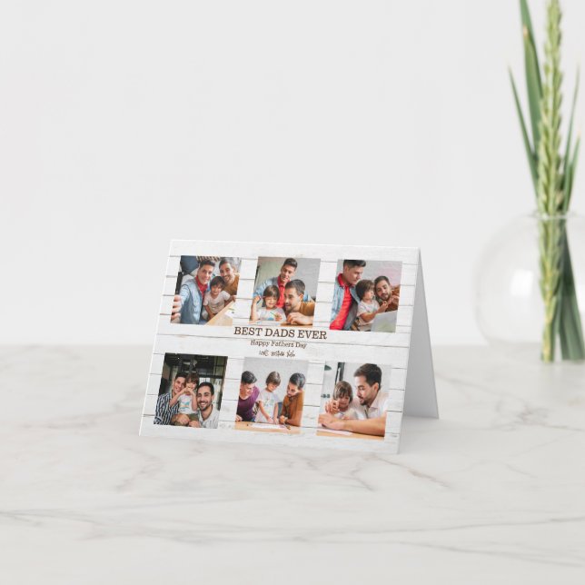 Best Dads Ever 6 Photo Fathers Day Gift  Holiday Card (Front)