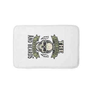 Best Dads Have Tattoos and Beards Skull Shirt_1 Bath Mat