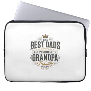 Best Dads Promoted to Grandpa Vintage Shirt Design Laptop Sleeve