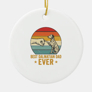 Best Dalmatian Dad Ever Vintage Fist Bump Shirt_1 Ceramic Tree Decoration