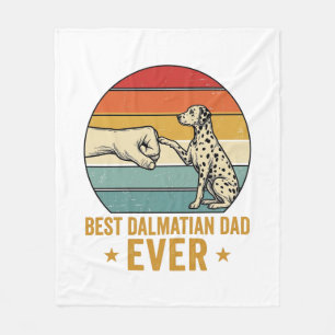 Best Dalmatian Dad Ever Vintage Fist Bump Shirt_1 Fleece Blanket