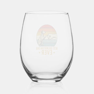 Best Dalmatian Dad Ever Vintage Fist Bump Shirt_1 Stemless Wine Glass