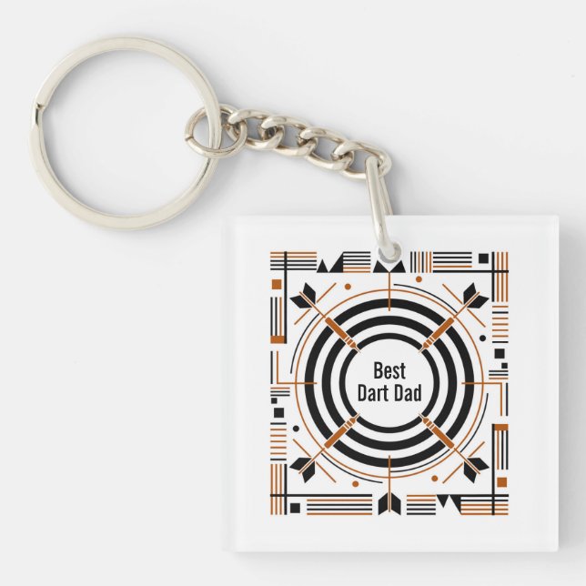 Best Dart Dad – Happy Father’s Day Key Ring (Front)