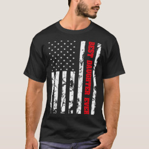Best Daughter Ever US Vintage Flag Patriot Family  T-Shirt