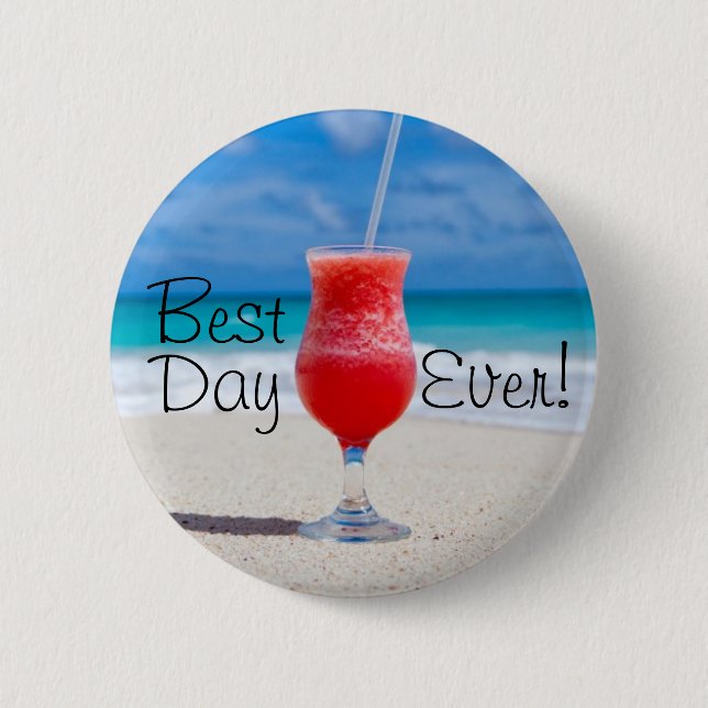 Best Day Beach 6 Cm Round Badge (Front)