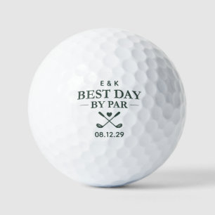 Best Day by Par Elegant Personalized Wedding Golf Balls