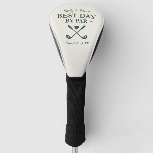 Best Day By Par Personalised Wedding Golf Head Cover (Front)