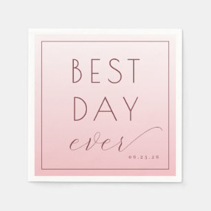 Best Day Ever Celebration Pink Minimalist Napkin