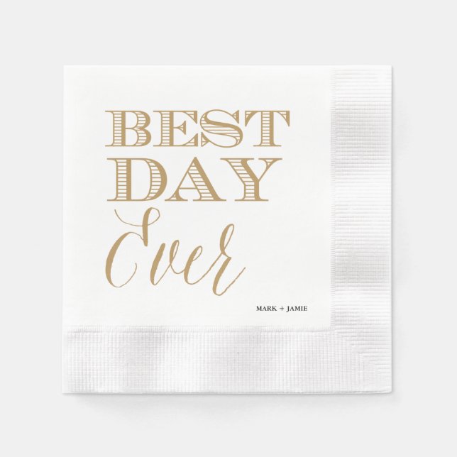 BEST DAY EVER cocktail napkin (Front)