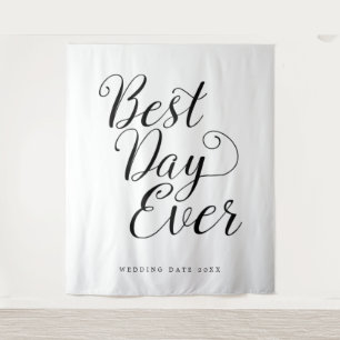 Best Day Ever Custom Backdrop Wedding Tapestry