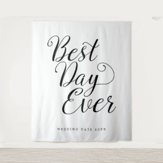 Best Day Ever Custom Backdrop Wedding Tapestry