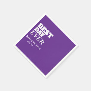 BEST DAY EVER CUSTOMIZED NAME & TEXT WEDDING NAPKIN