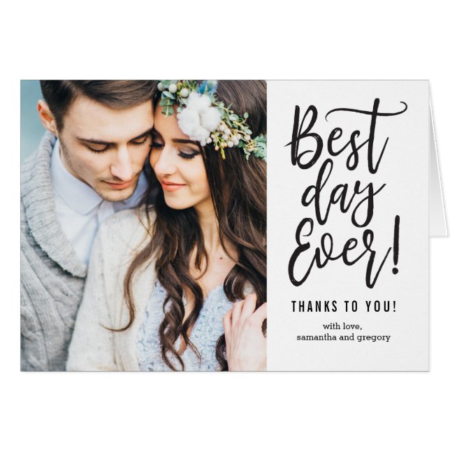Best Day Ever EDITABLE COLOR Thank You Card (Front Horizontal)